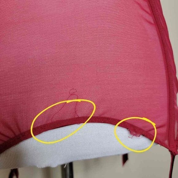 Victorias Secret Lace Sheer Underwire Corset Top With Garter Tabs 36D - Picture 9 of 15